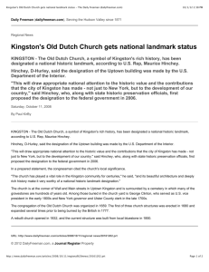 Kingston's Old Dutch Church gets national landmark status