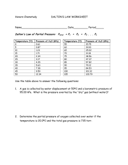 Dalton #39 s Law of Partial Pressures Worksheet MHS Pre