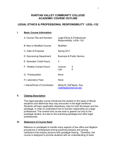 LEGL132 Legal Ethics & Professional Responsibility