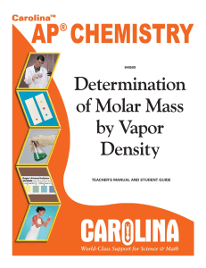 Determination of Molar Mass by Vapor Density