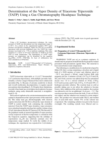 Determination of the Vapor Density of Triacetone Triperoxide (TATP