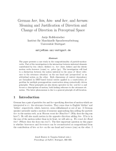German her, hin, hin- und her, and herum: Meaning and Justification