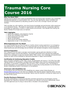 Trauma Nursing Core Course 2016