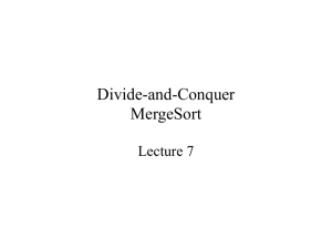 Divide-and-Conquer MergeSort