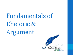 Fundamentals of Rhetoric & Argument
