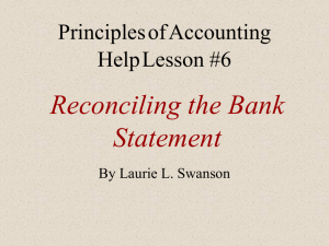 Reconciling the Bank Statement