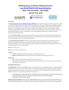 WGAPE January Meeting 2016 - NYU AD - Agenda