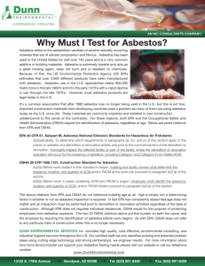Why Must I Test for Asbestos?