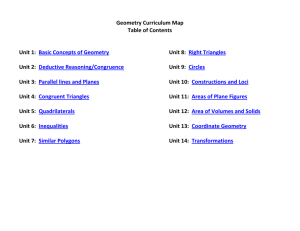 Geometry Curriculum Map Table of Contents Unit 1: Basic Concepts