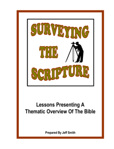 Lessons Presenting A Thematic Overview Of The Bible