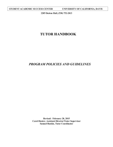 Tutor Handbook - Student Academic Success Center