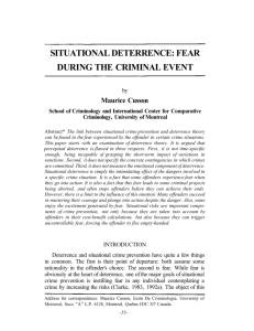 situational deterrence: fear during the criminal event