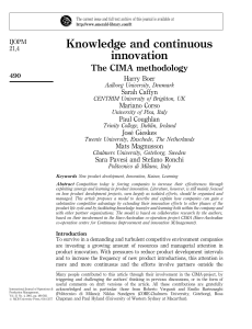 Knowledge and continuous innovation