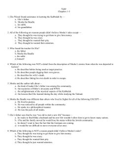 Study Guide Questions for Night by Elie Weisel 2006