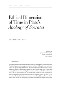 Ethical Dimension of Time in Plato's Apology of Socrates