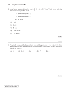134 Sample Examination IV 42. Let g be the function defined by