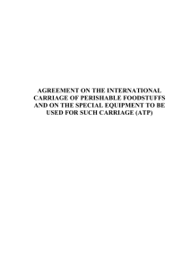 agreement on the international carriage of perishable foodstuffs and