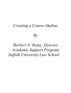Creating a Course Outline by Herbert N. Ramy - Chicago