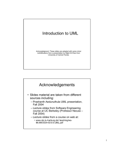Introduction to UML Acknowledgements