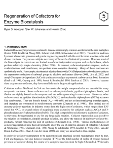 Regeneration of Cofactors for Enzyme Biocatalysis