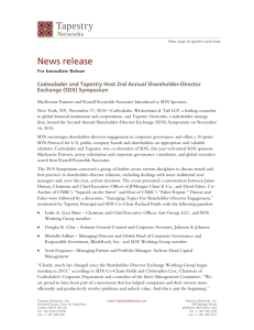 For Immediate Release MacKenzie Partners and Russell Reynolds
