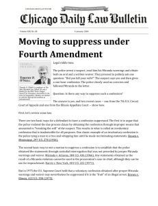 Moving to suppress under Fourth Amendment