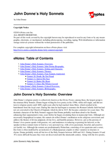 John Donne's Holy Sonnets