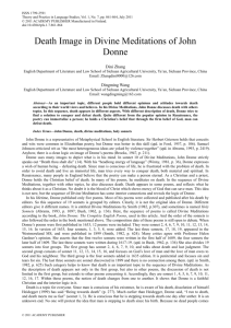 Death Image in Divine Meditations of John Donne