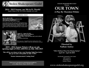 OUR TOWN - Stolen Shakespeare Guild