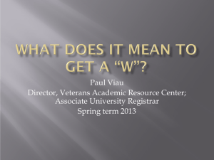 What Does it Mean to Get a "W"? - Veterans Academic Resource