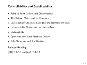 Controllability and Stabilizability