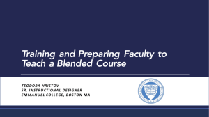 Training and Preparing Faculty to Teach a Blended