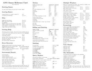 GNU Emacs Reference Card