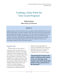 Crafting a Sales Pitch for Your Grant Proposal