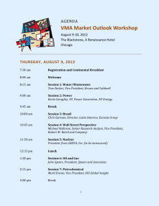 VMA Market Outlook Workshop