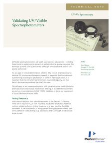 Validating UV/Visible Spectrophotometers