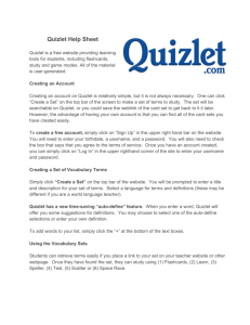 Quizlet Help Sheet - Buncombe County Schools
