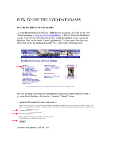 how to use the ovid databases - Nova Southeastern University