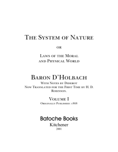 System of Nature volume one