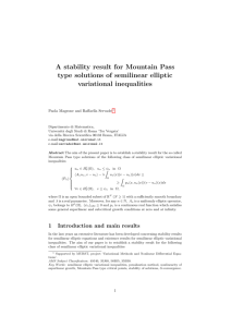 A stability result for Mountain Pass type solutions of semilinear