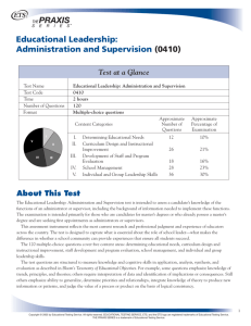 Educational Leadership: Administration and Supervision (0410)