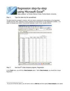 Regression step-by-step using Microsoft Excel - it