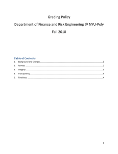 Grading Policy Department of Finance and Risk Engineering