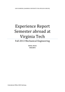 Experience Report Semester abroad at Virginia Tech