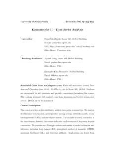 Econometrics II - Time Series Analysis