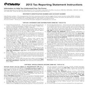2013 Tax Reporting Statement Instructions