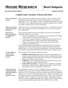 Capital Gains Taxation: Federal and State