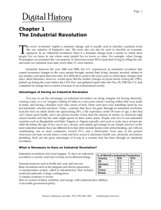 Chapter 1 The Industrial Revolution