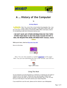 A Short History of the Computer