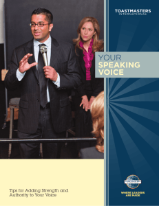 Your Speaking Voice - Toastmasters International